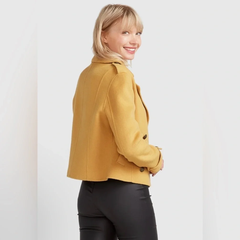 Belle & Bloom Better Off Military Peacoat - Antique Gold size medium NWT